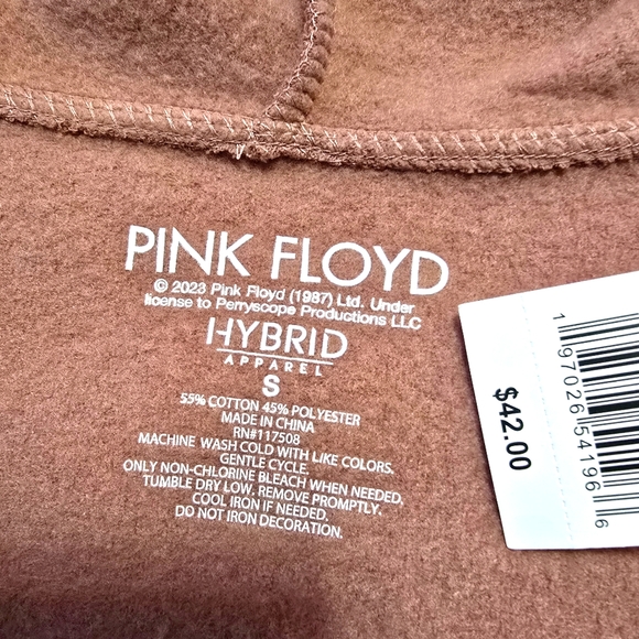 PINK FLOYD Hoodie Graphic  "Live at Pompeii" Color Baltic Amber Size S - Picture 7 of 7